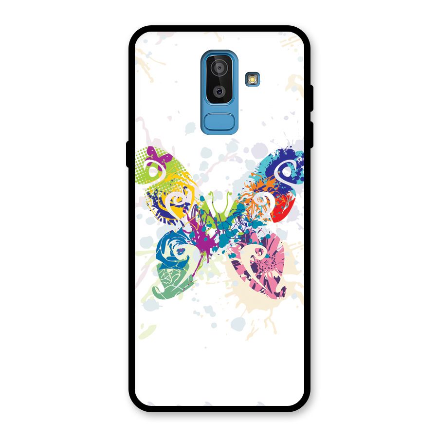 Abstract Butterfly Glass Back Case for Galaxy J8