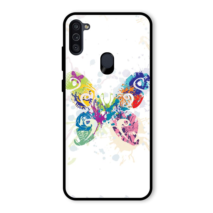 Abstract Butterfly Glass Back Case for Galaxy M11