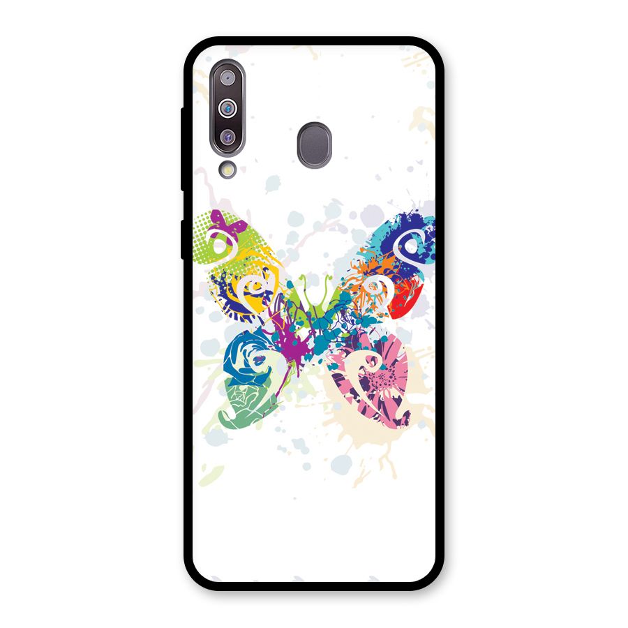 Abstract Butterfly Glass Back Case for Galaxy M30