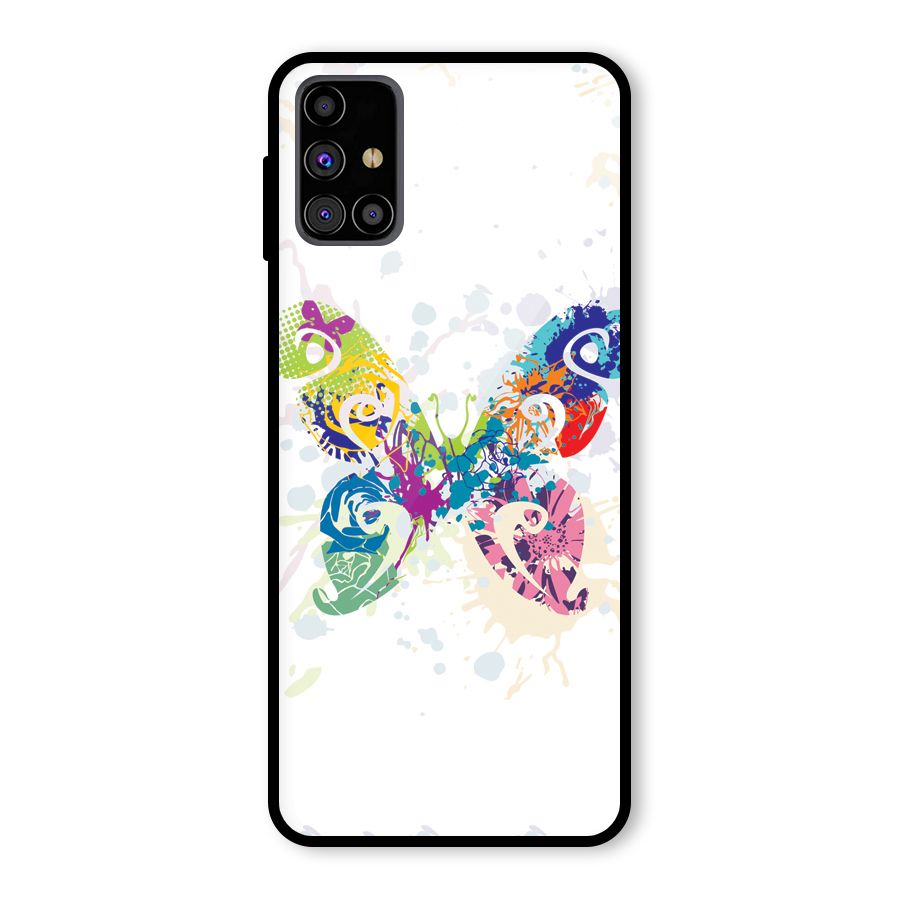 Abstract Butterfly Glass Back Case for Galaxy M31s