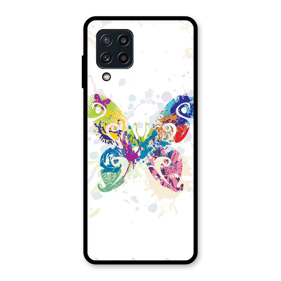 Abstract Butterfly Glass Back Case for Galaxy M32