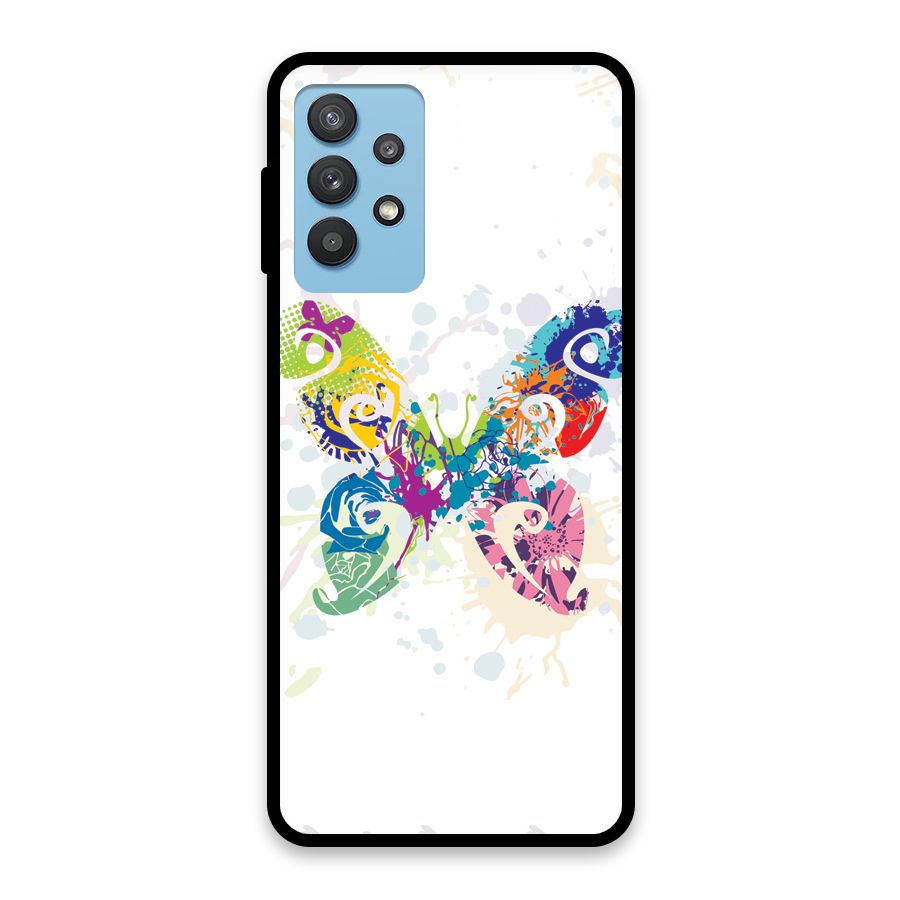 Abstract Butterfly Glass Back Case for Galaxy M32 5G