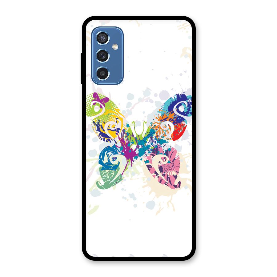 Abstract Butterfly Glass Back Case for Galaxy M52 5G
