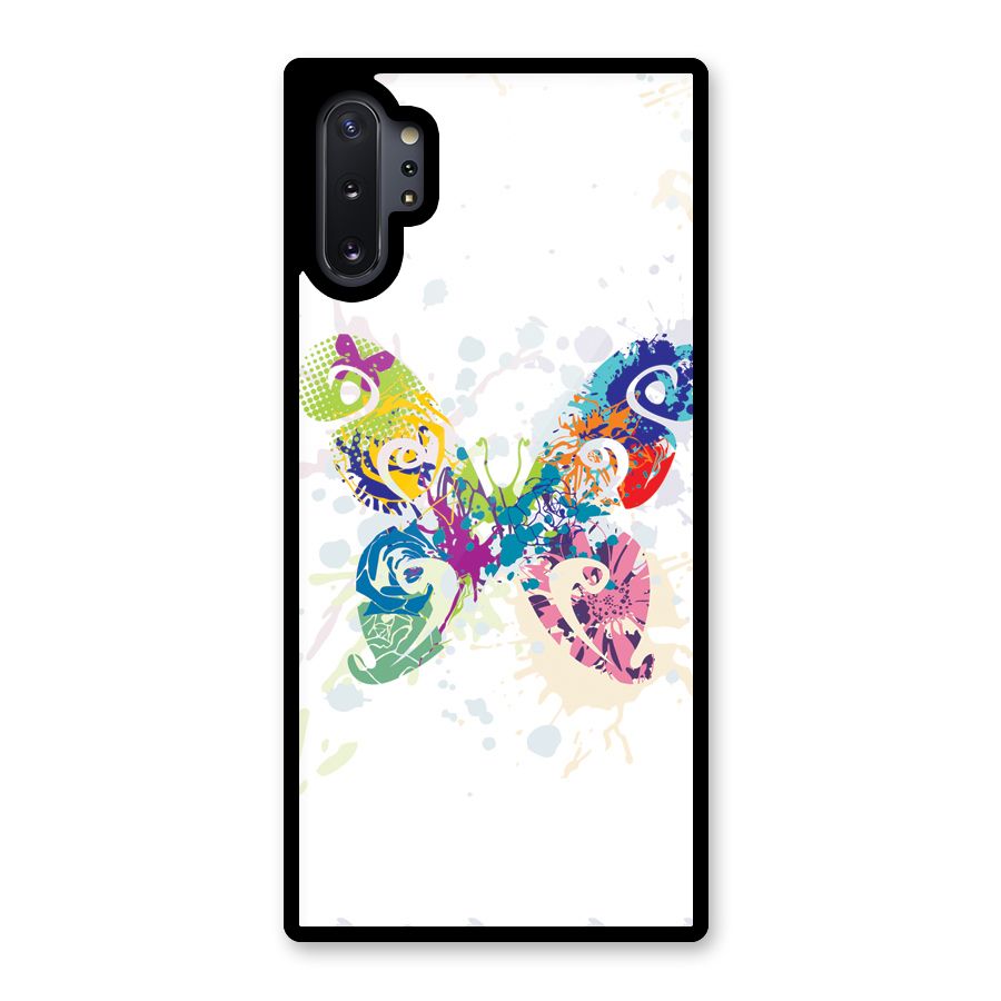 Abstract Butterfly Glass Back Case for Galaxy Note 10 Plus