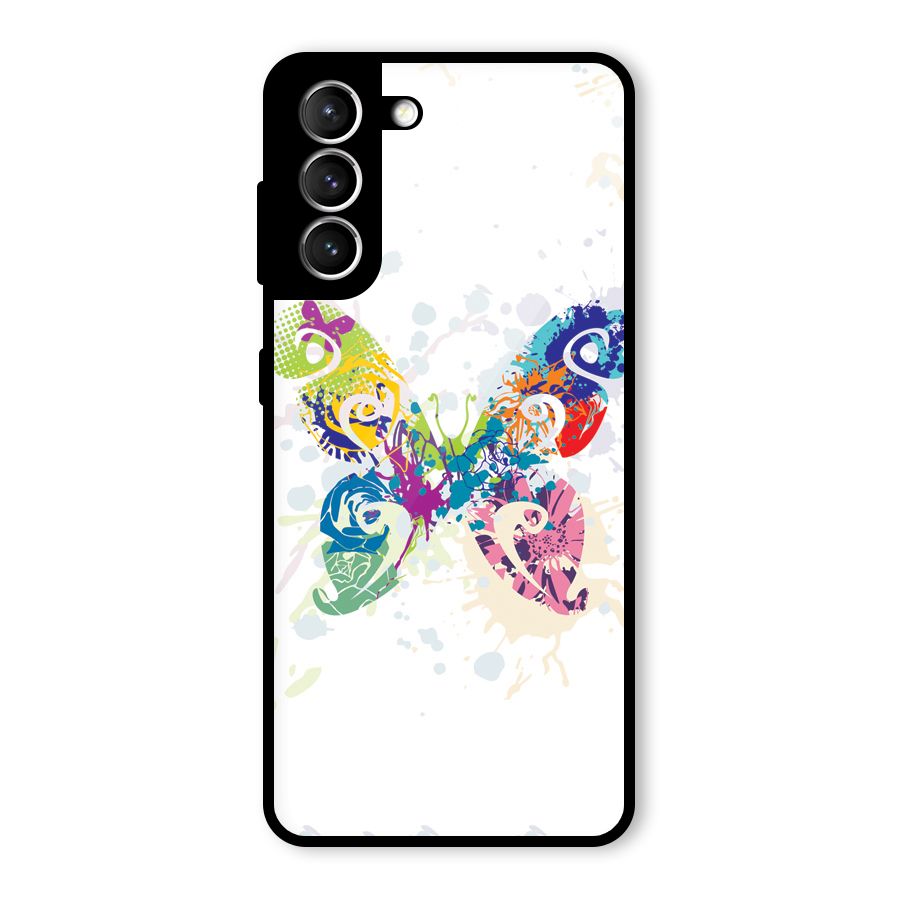 Abstract Butterfly Glass Back Case for Galaxy S21 5G