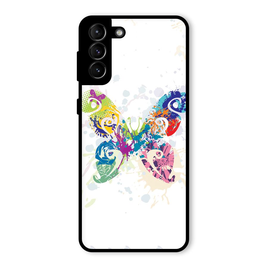 Abstract Butterfly Glass Back Case for Galaxy S21 Plus