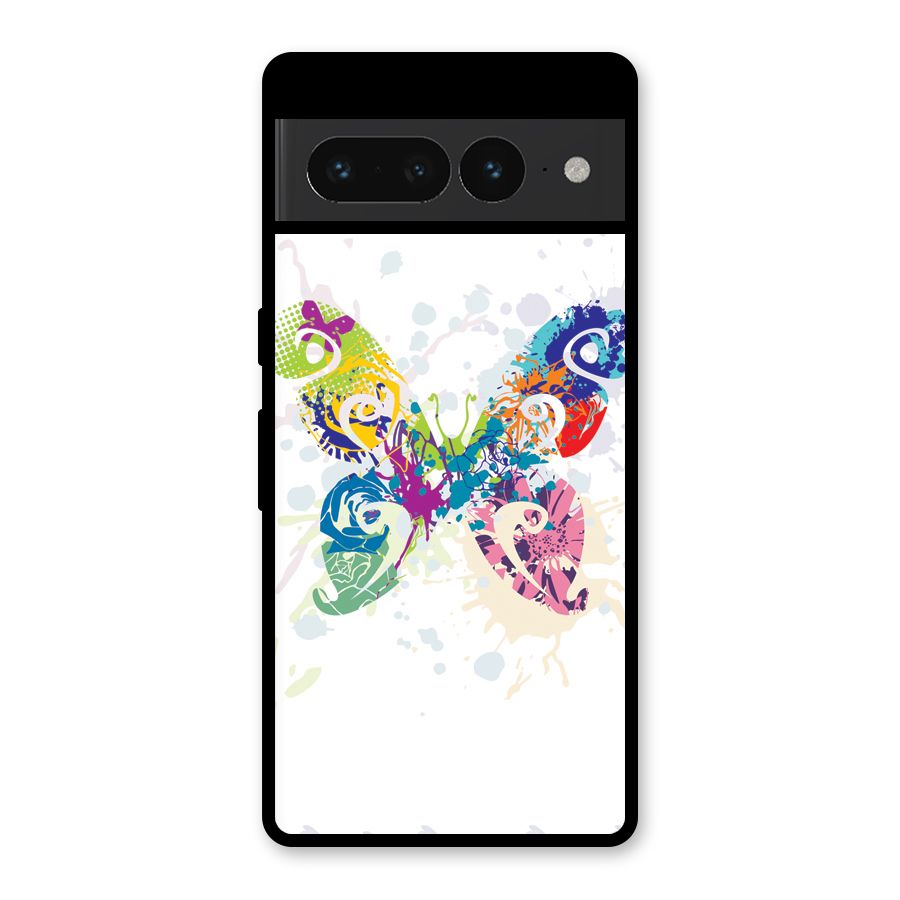 Abstract Butterfly Glass Back Case for Google Pixel 7 Pro