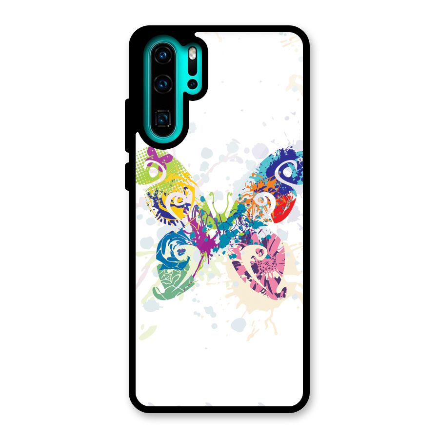 Abstract Butterfly Glass Back Case for Huawei P30 Pro