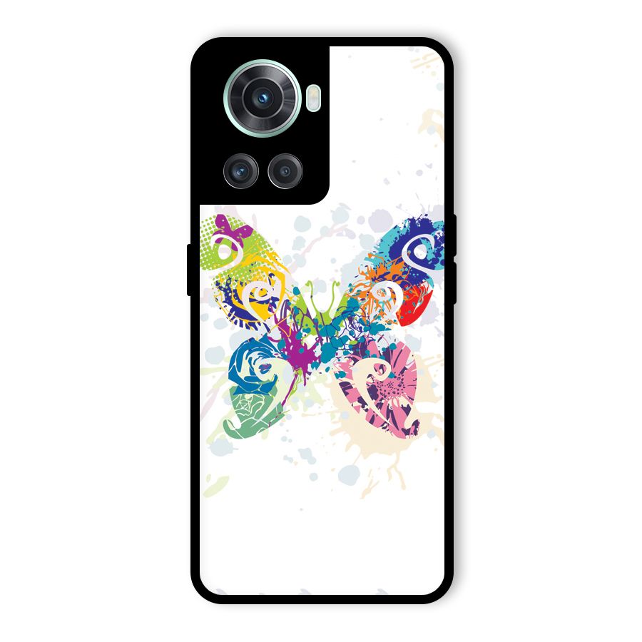 Abstract Butterfly Glass Back Case for OnePlus 10R