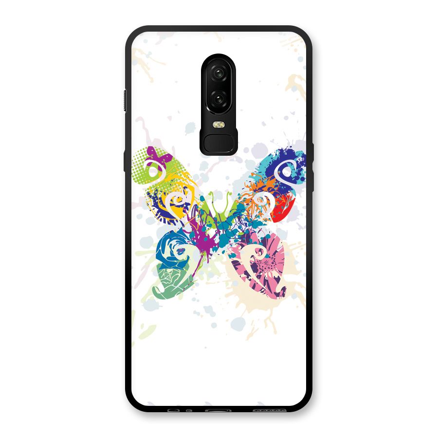 Abstract Butterfly Glass Back Case for OnePlus 6