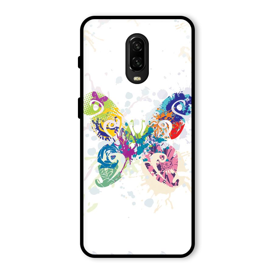 Abstract Butterfly Glass Back Case for OnePlus 6T