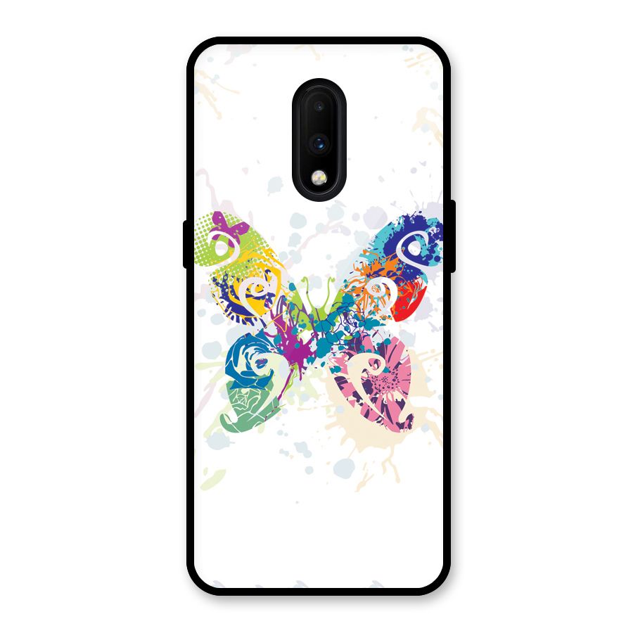 Abstract Butterfly Glass Back Case for OnePlus 7