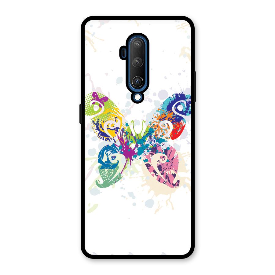 Abstract Butterfly Glass Back Case for OnePlus 7T Pro