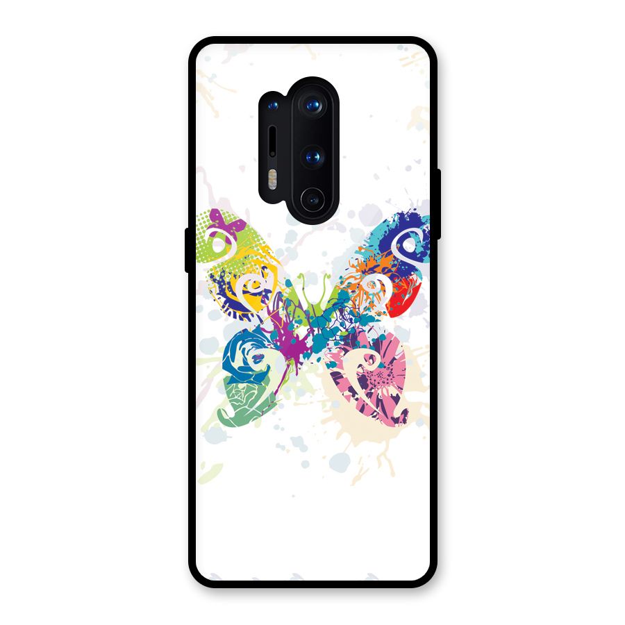 Abstract Butterfly Glass Back Case for OnePlus 8 Pro