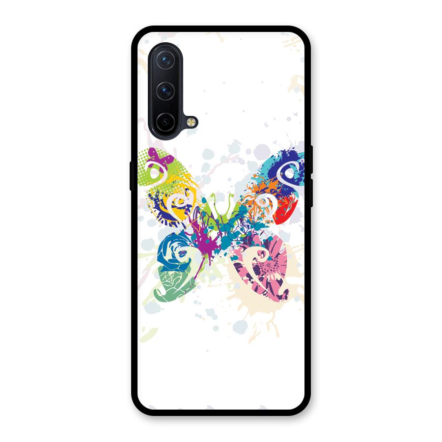 Abstract Butterfly Glass Back Case for OnePlus Nord CE 5G