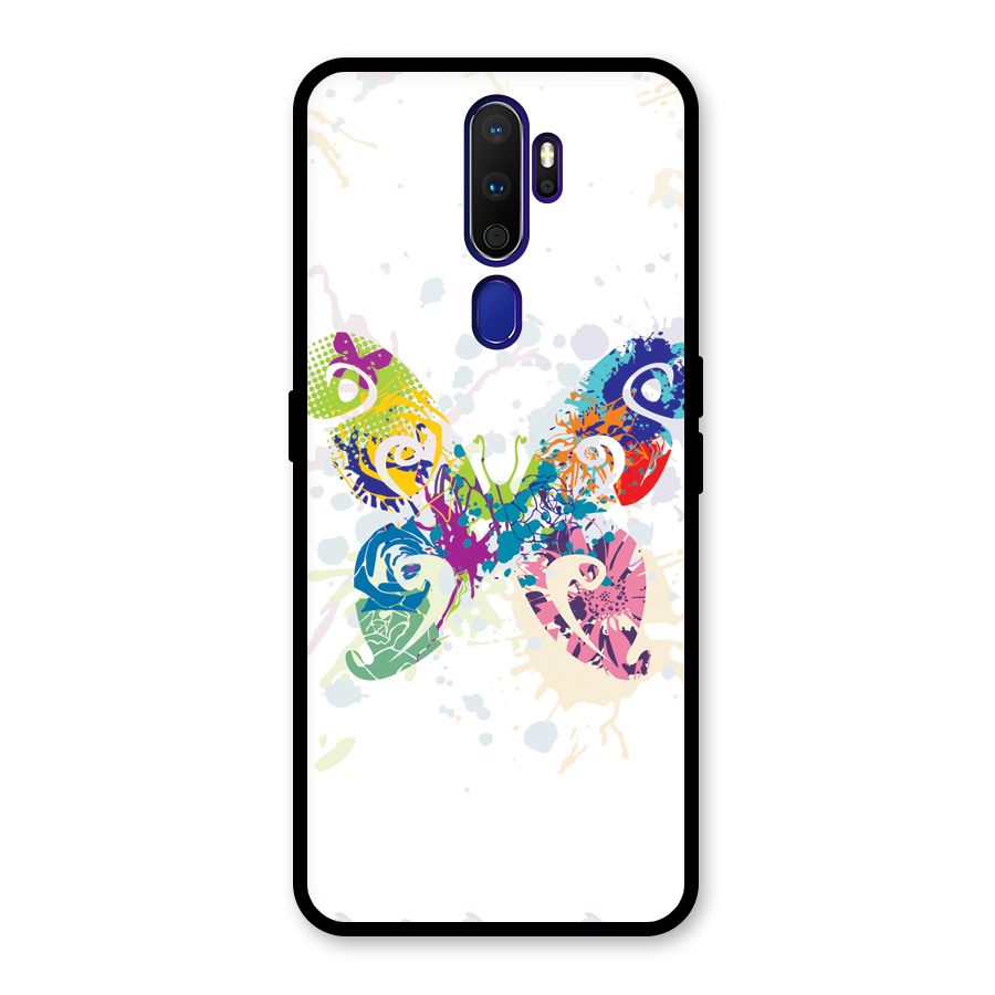 Abstract Butterfly Glass Back Case for Oppo A9 (2020)