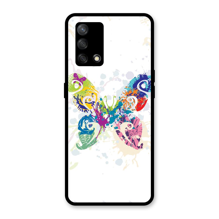 Abstract Butterfly Glass Back Case for Oppo F19