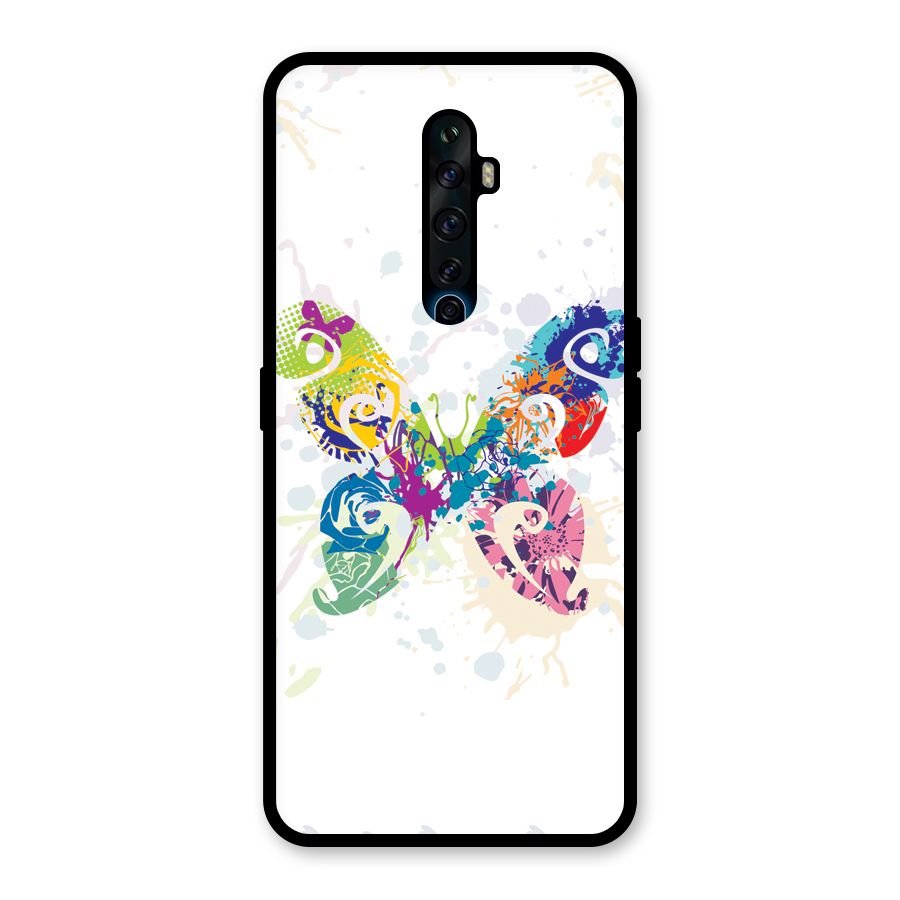 Abstract Butterfly Glass Back Case for Oppo Reno2 F