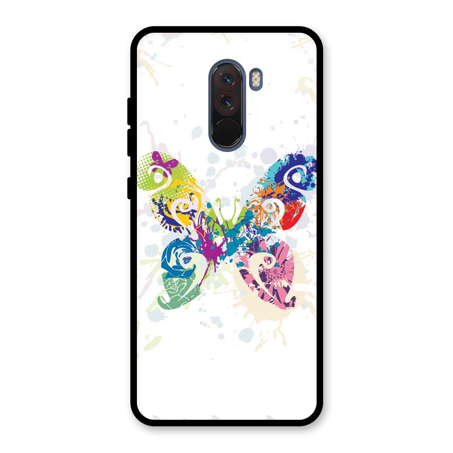 Abstract Butterfly Glass Back Case for Poco F1