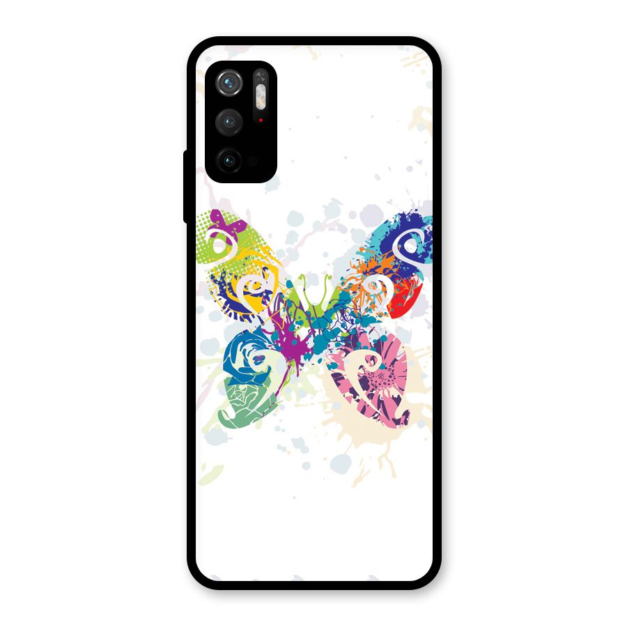 Abstract Butterfly Glass Back Case for Poco M3 Pro 5G