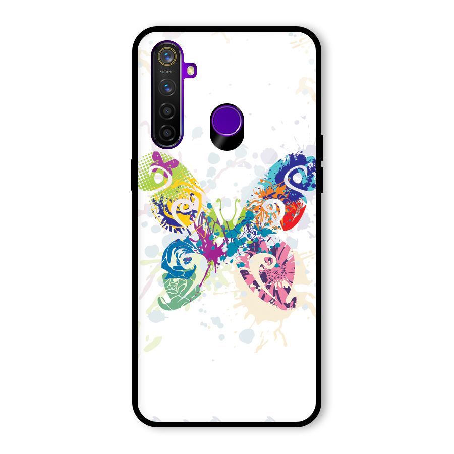 Abstract Butterfly Glass Back Case for Realme 5 Pro