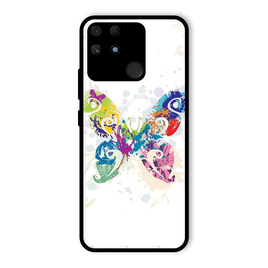 Abstract Butterfly Glass Back Case for Realme Narzo 50A