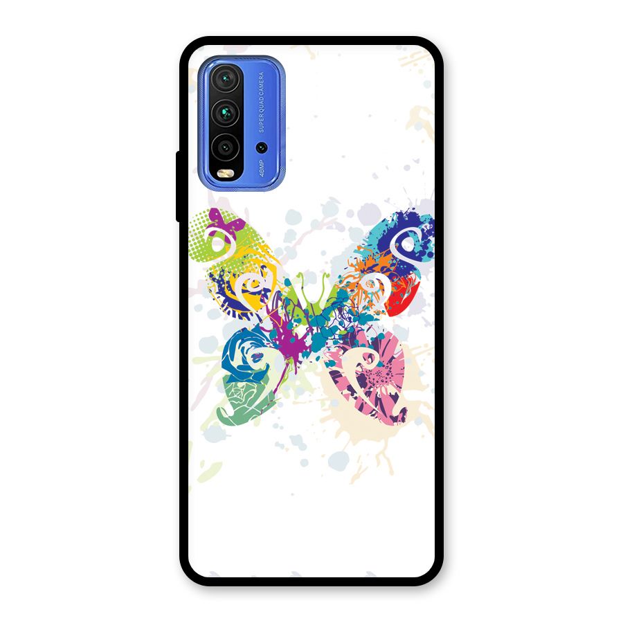 Abstract Butterfly Glass Back Case for Redmi 9 Power