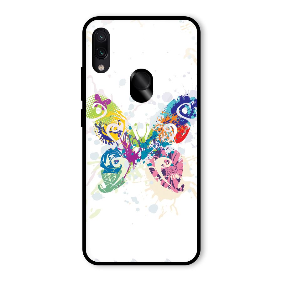 Abstract Butterfly Glass Back Case for Redmi Note 7 Pro