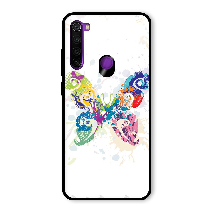 Abstract Butterfly Glass Back Case for Redmi Note 8