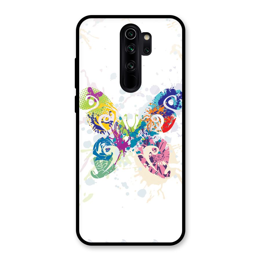 Abstract Butterfly Glass Back Case for Redmi Note 8 Pro