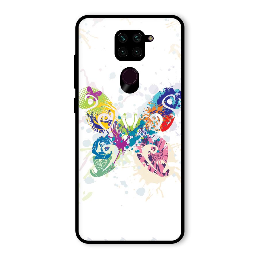 Abstract Butterfly Glass Back Case for Redmi Note 9