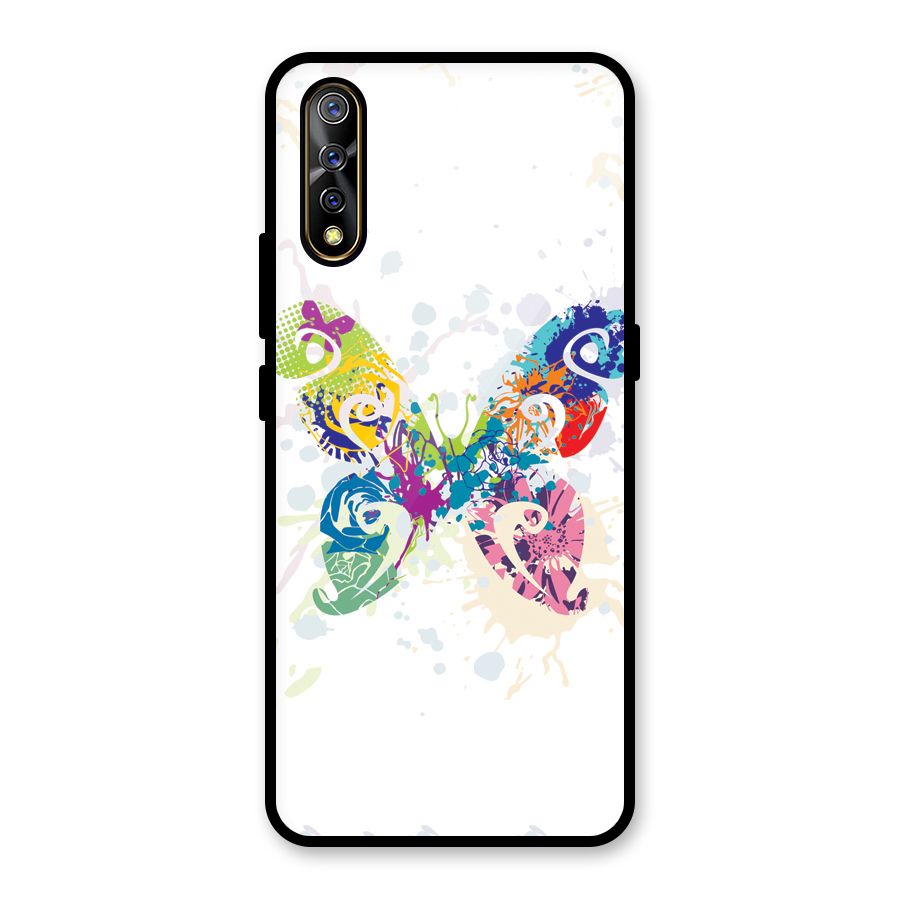 Abstract Butterfly Glass Back Case for Vivo S1