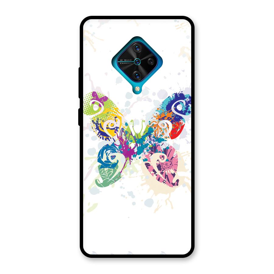Abstract Butterfly Glass Back Case for Vivo S1 Pro