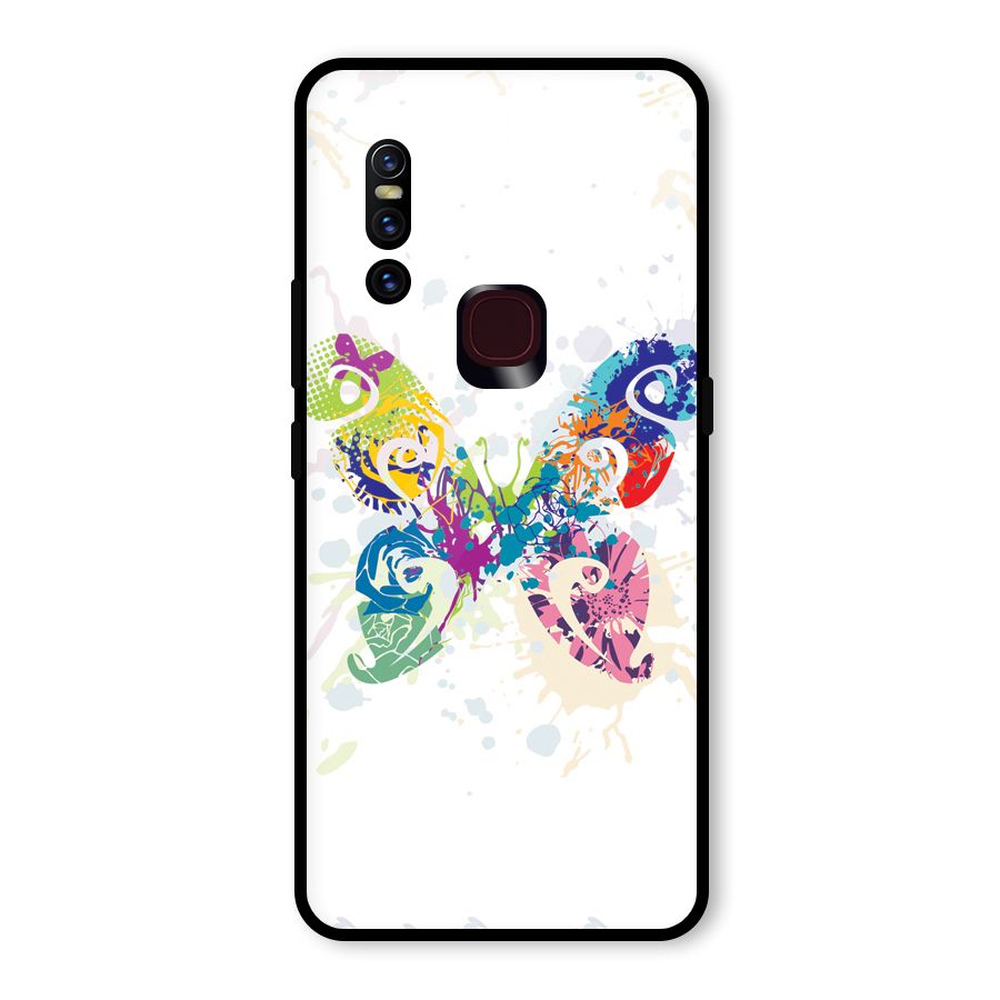 Abstract Butterfly Glass Back Case for Vivo V15