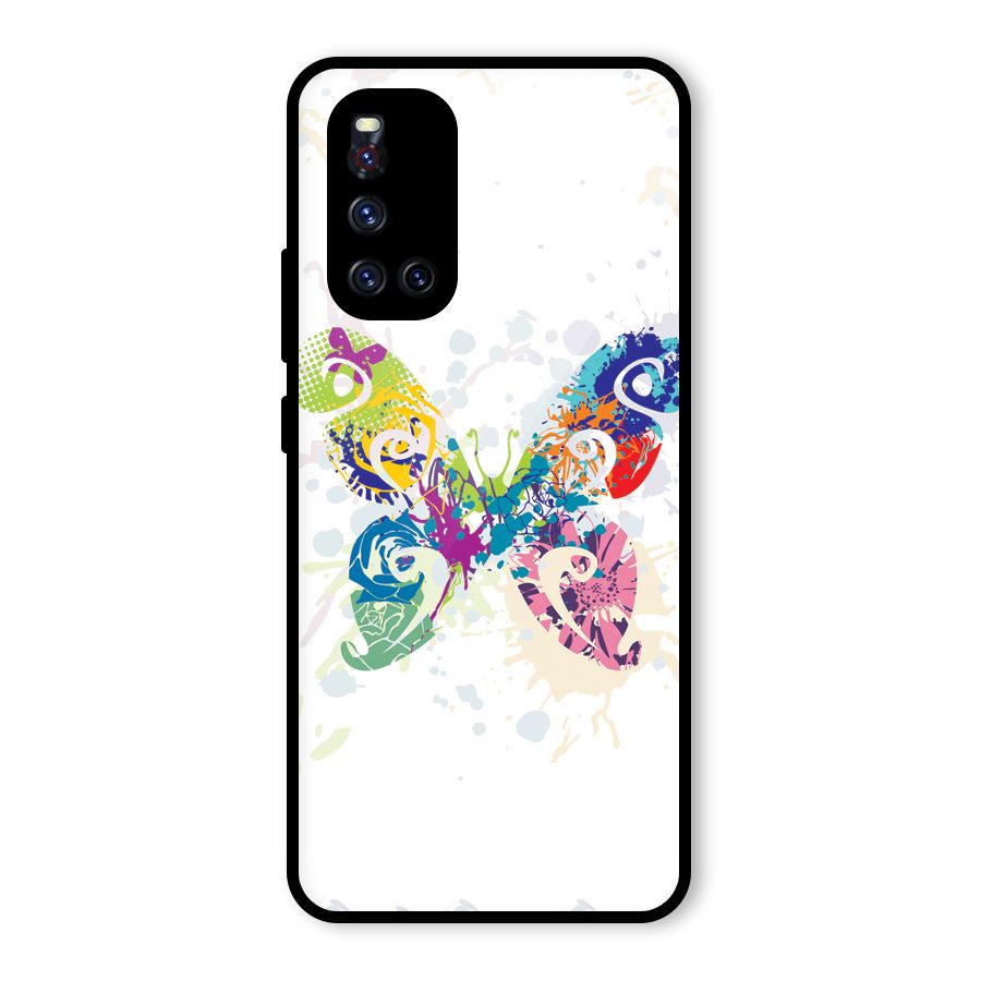 Abstract Butterfly Glass Back Case for Vivo V19