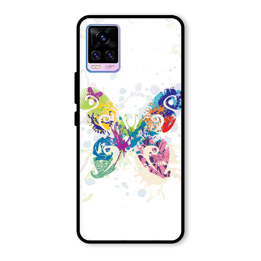 Abstract Butterfly Glass Back Case for Vivo V20 Pro