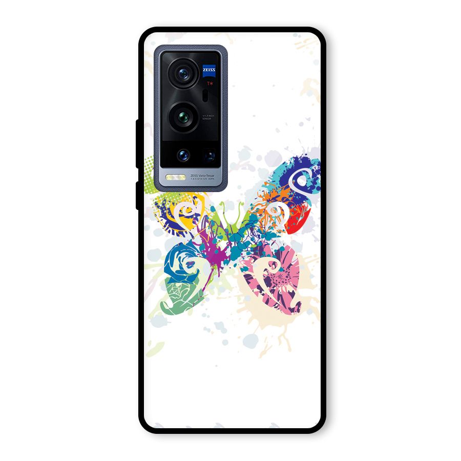 Abstract Butterfly Glass Back Case for Vivo X60 Pro Plus