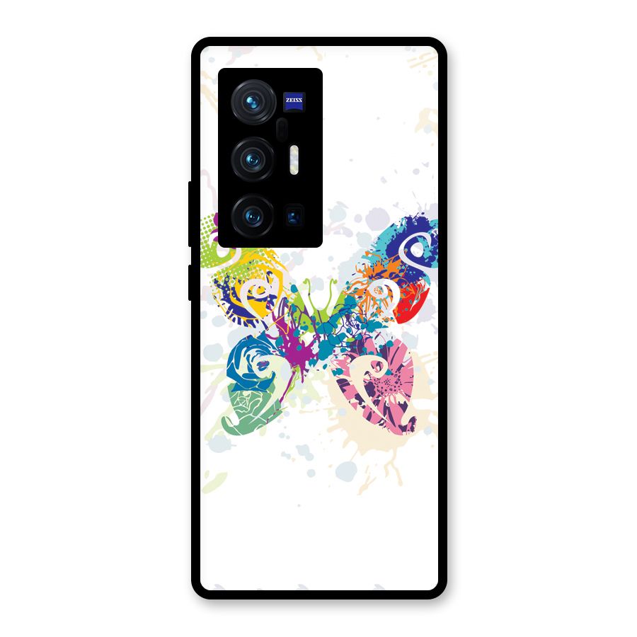 Abstract Butterfly Glass Back Case for Vivo X70 Pro Plus