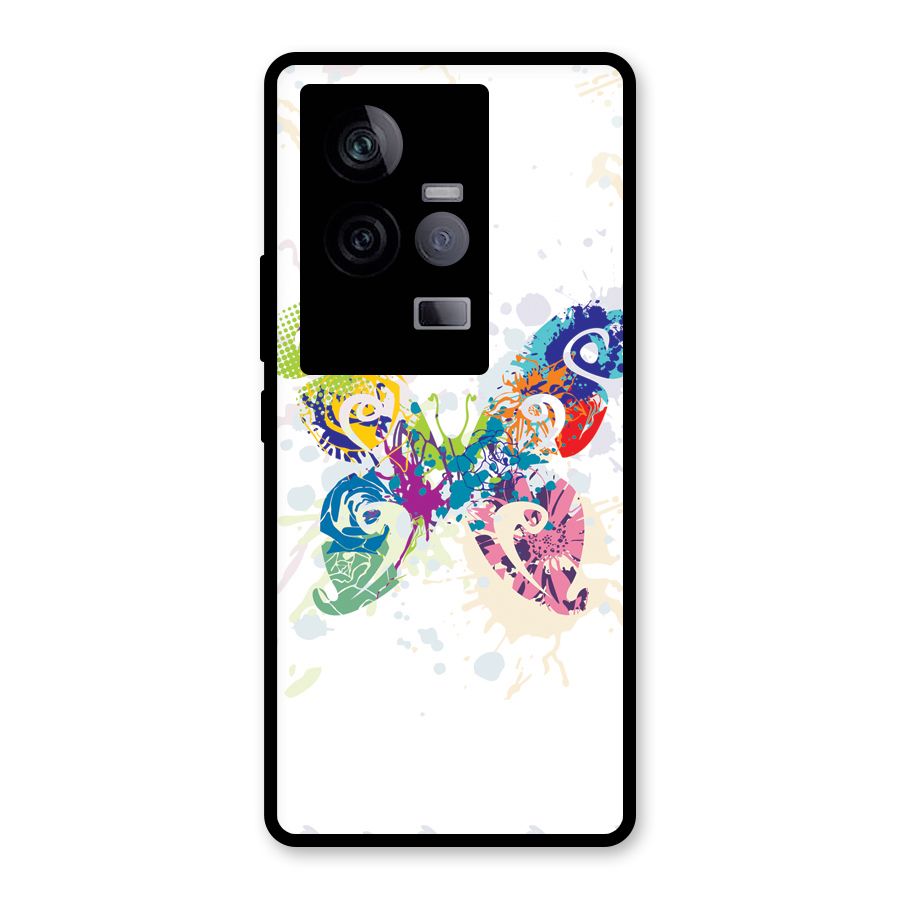 Abstract Butterfly Glass Back Case for Vivo iQOO 11 5G