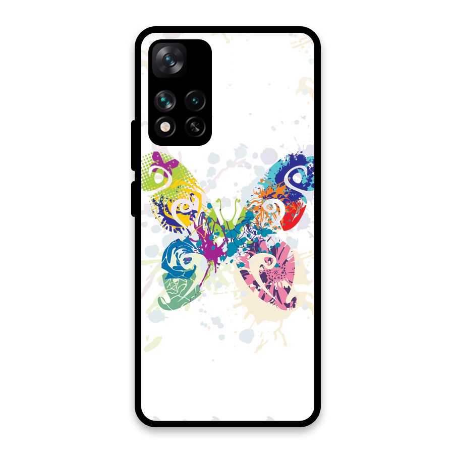 Abstract Butterfly Glass Back Case for Xiaomi 11i HyperCharge 5G
