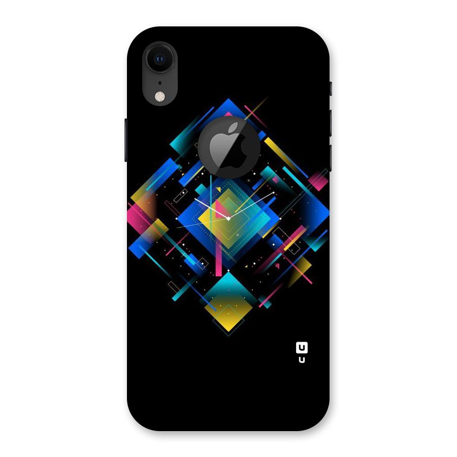 Abstract Clock Back Case for iPhone XR Logo Cut