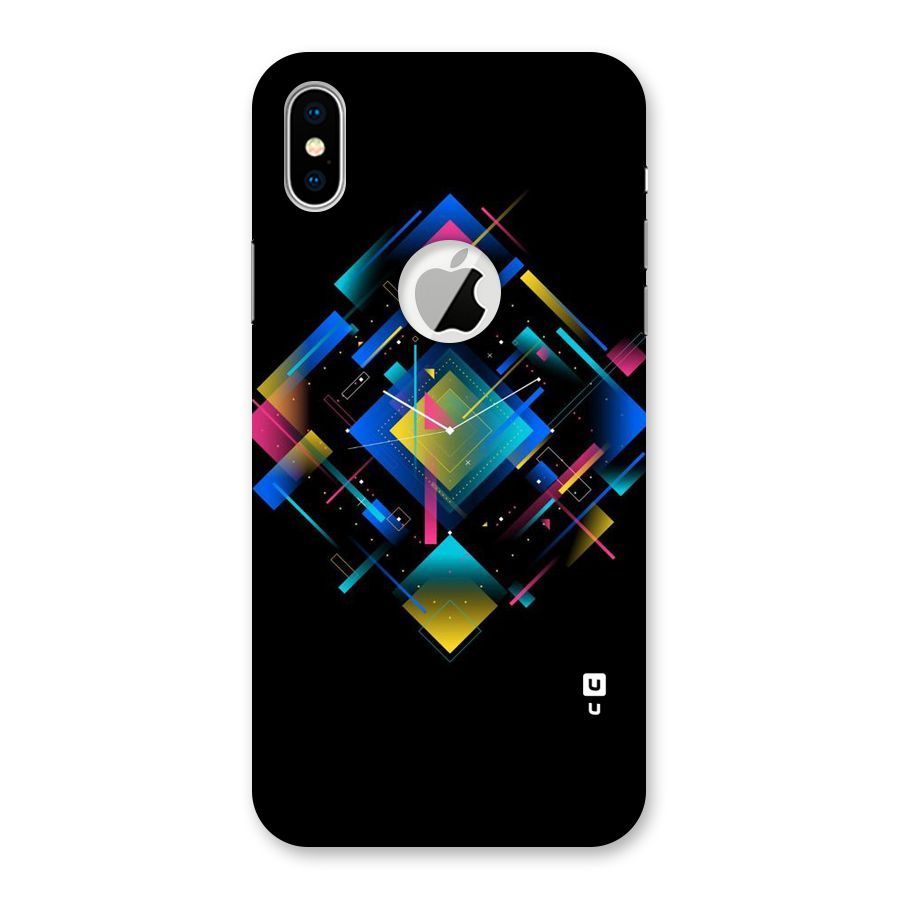 Abstract Clock Back Case for iPhone X Logo Cut