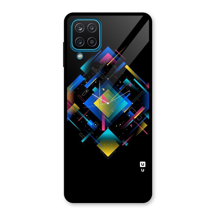 Abstract Clock Glass Back Case for Galaxy A12