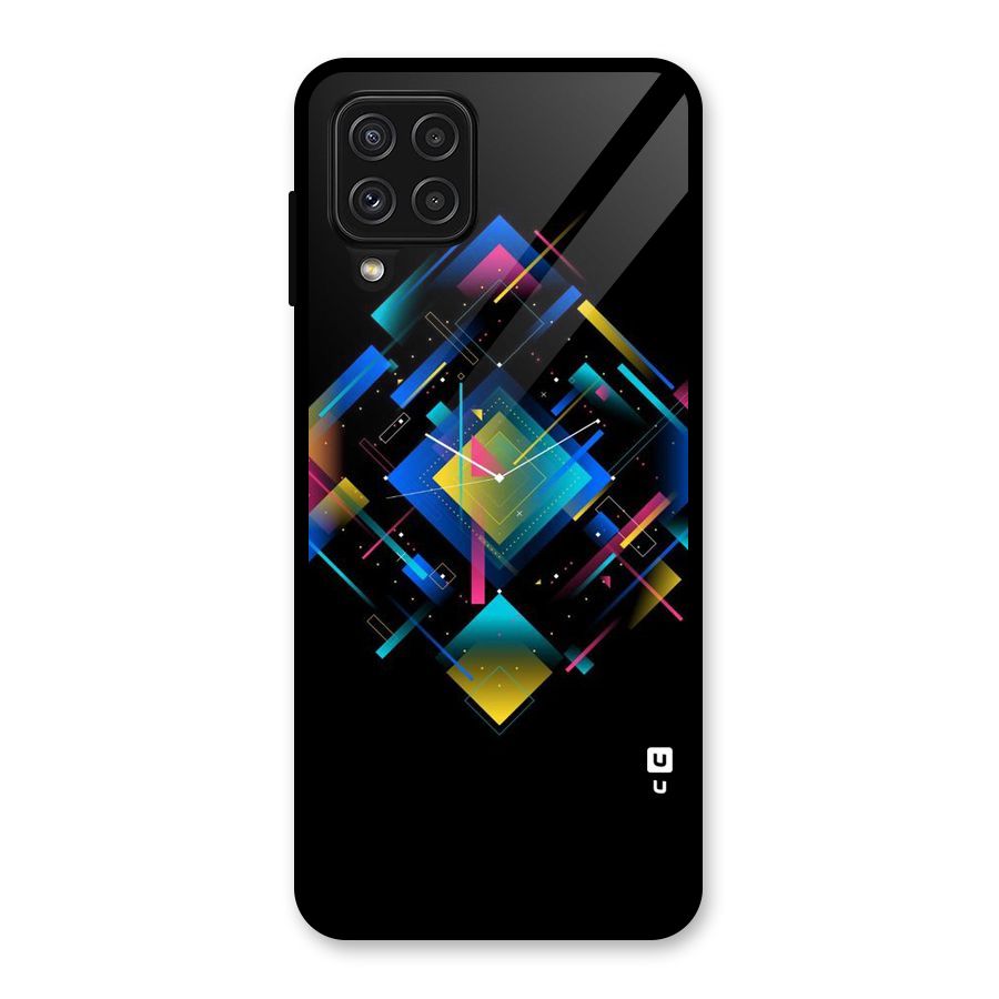 Abstract Clock Glass Back Case for Galaxy A22 4G