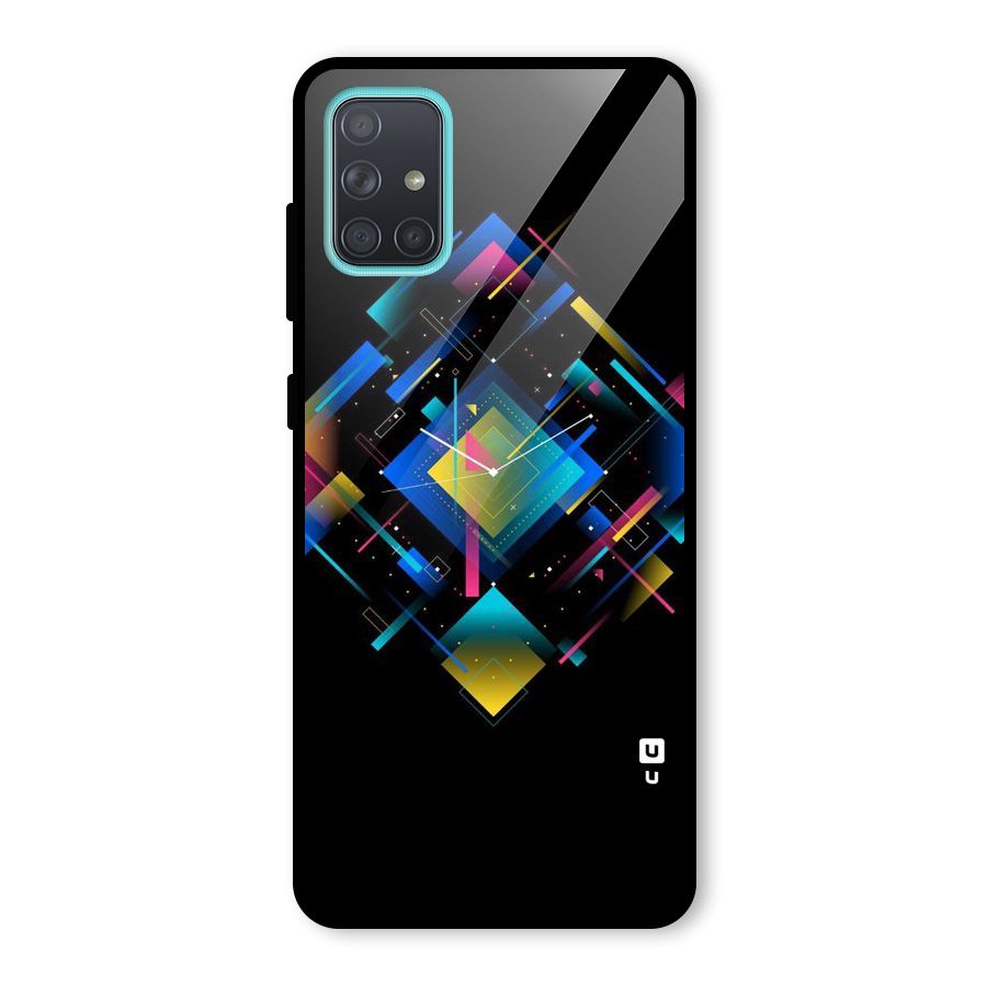 Abstract Clock Glass Back Case for Galaxy A71