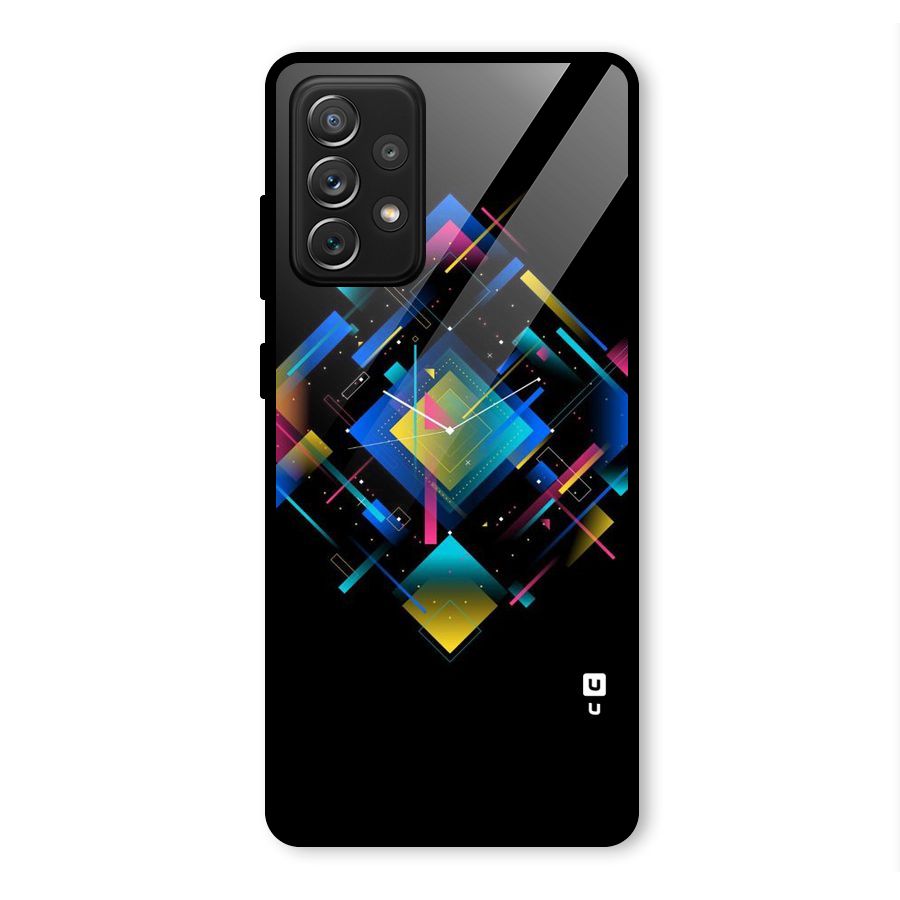 Abstract Clock Glass Back Case for Galaxy A72