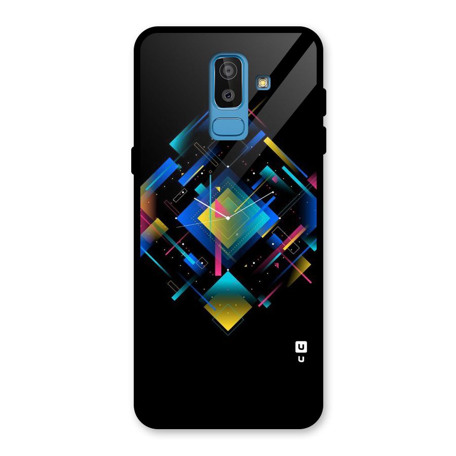 Abstract Clock Glass Back Case for Galaxy J8