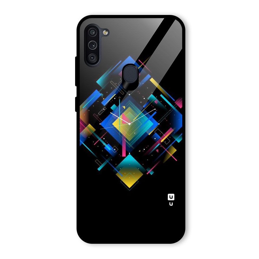 Abstract Clock Glass Back Case for Galaxy M11