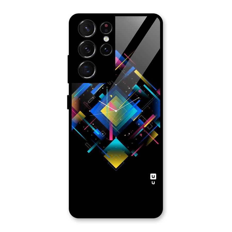 Abstract Clock Glass Back Case for Galaxy S21 Ultra 5G