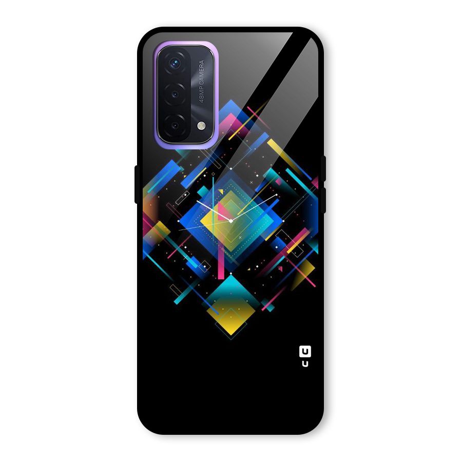 Abstract Clock Glass Back Case for Oppo A74 5G